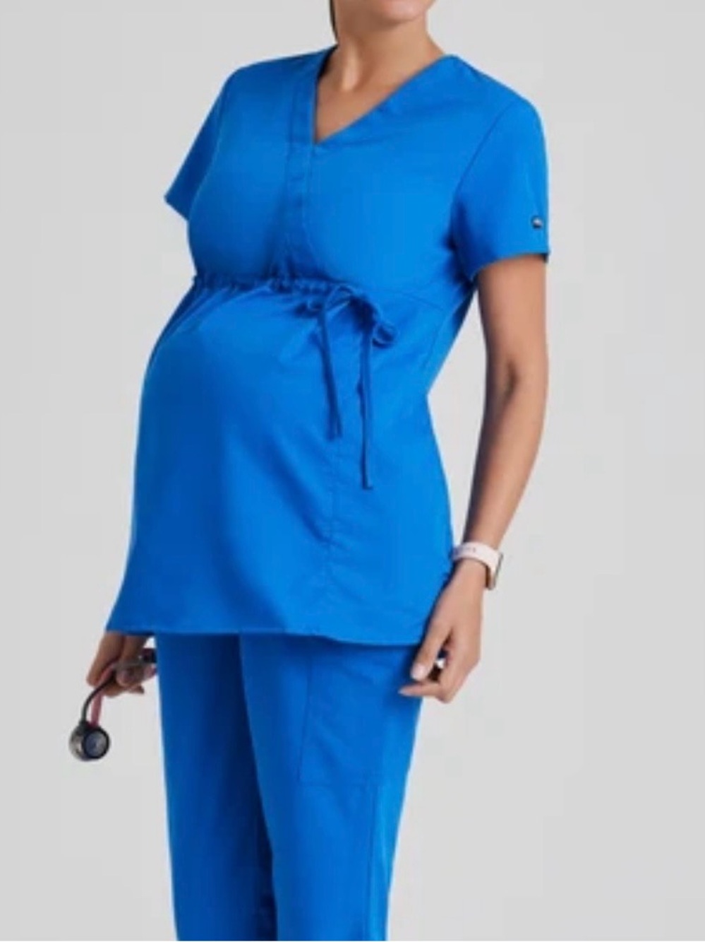 GREY’S ANATOMY LILAH 2-POCKET MOCK WRAP MATERNITY SCRUB TOP